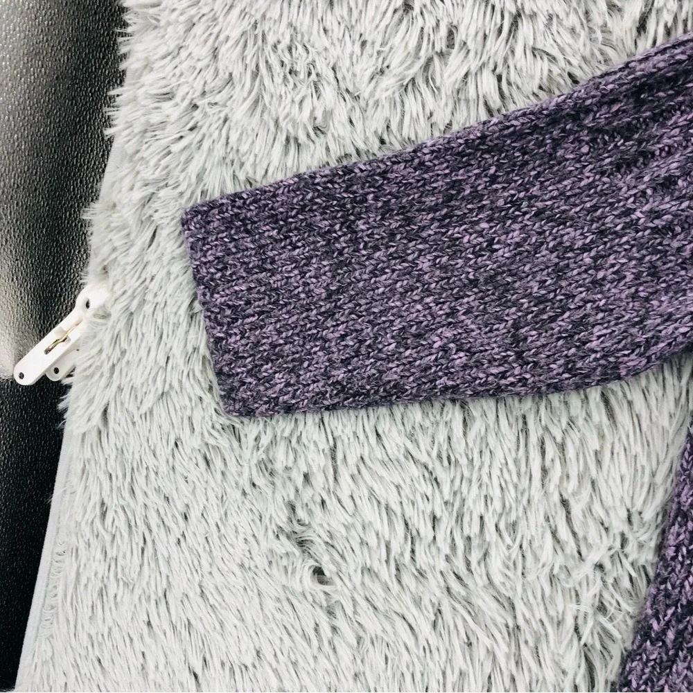 Wind River Sweater Cardigan Womens Small Chunky Cable knit Purple 3 Button Soft